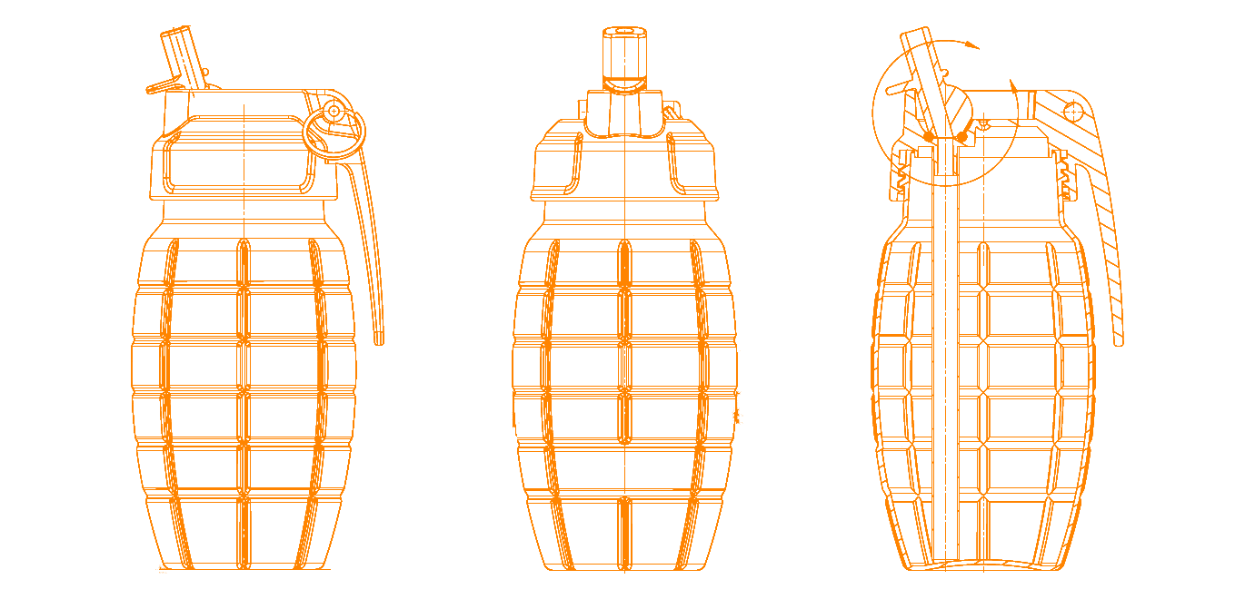 手榴彈造型運動水壺